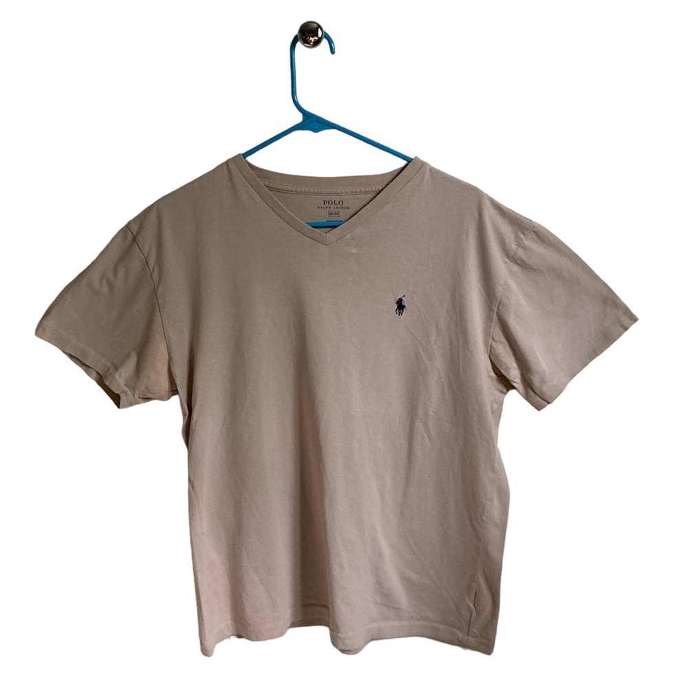 Ralph Lauren Medium Cream/Tan V-Neck T-Shirt
